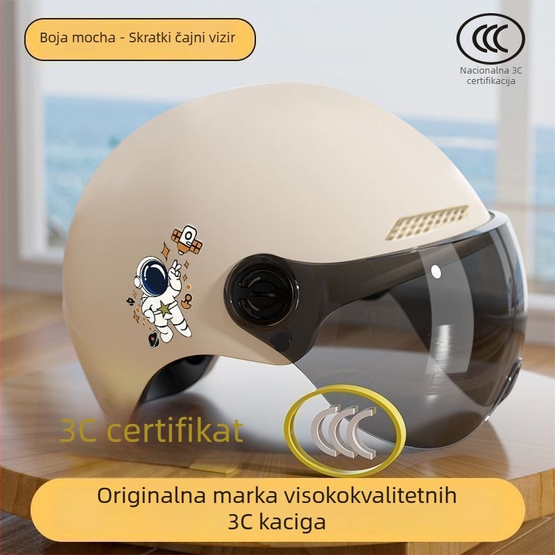 Unisex prozračna polu-štitnjača za električne motocikle, 3C certifikat, prema Novom nacionalnom standardu, ljetna upotreba, za svakodnevnu vožnju