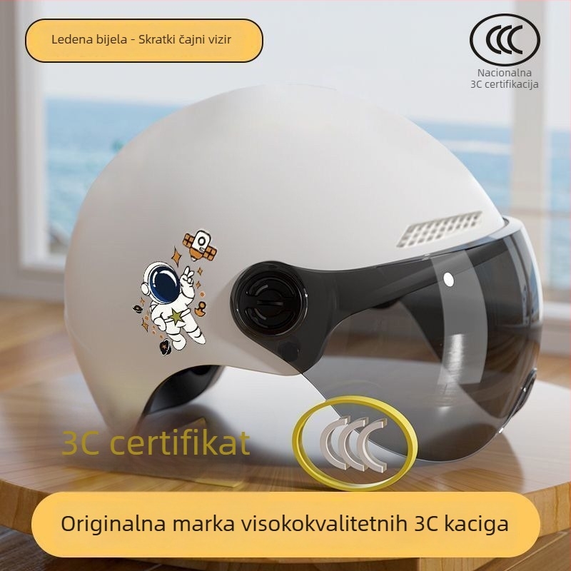 Unisex prozračna polu-štitnjača za električne motocikle, 3C certifikat, prema Novom nacionalnom standardu, ljetna upotreba, za svakodnevnu vožnju