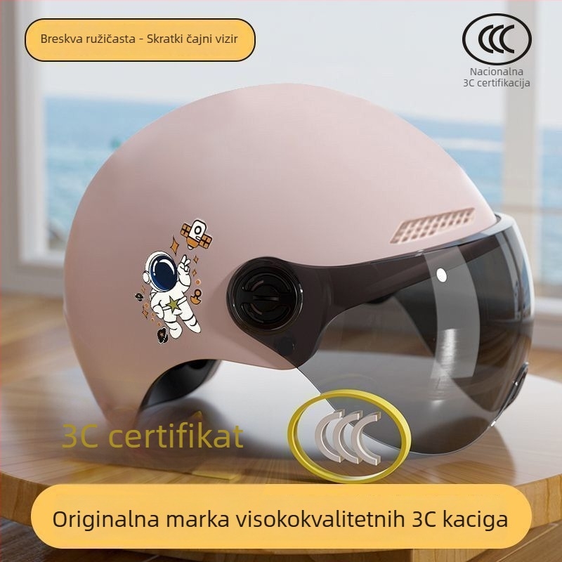 Unisex prozračna polu-štitnjača za električne motocikle, 3C certifikat, prema Novom nacionalnom standardu, ljetna upotreba, za svakodnevnu vožnju