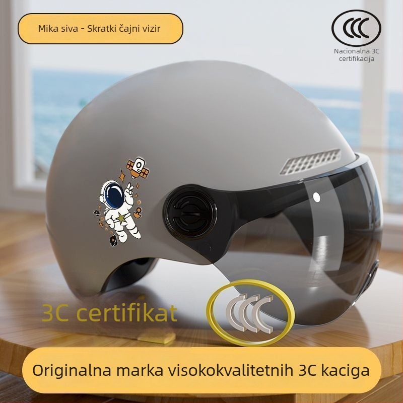 Unisex prozračna polu-štitnjača za električne motocikle, 3C certifikat, prema Novom nacionalnom standardu, ljetna upotreba, za svakodnevnu vožnju