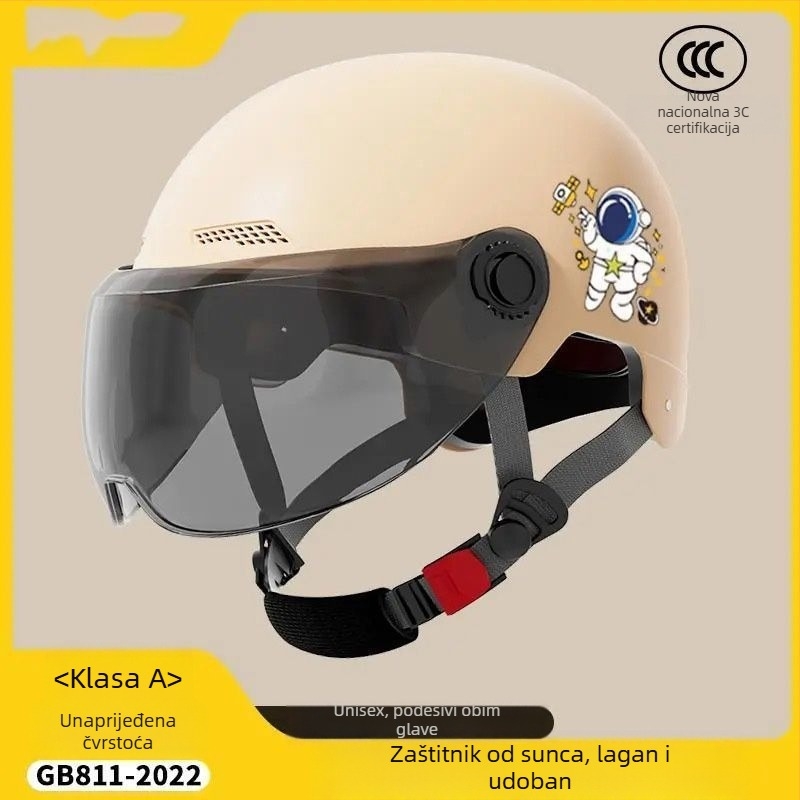 Unisex prozračna polu-štitnjača za električne motocikle, 3C certifikat, prema Novom nacionalnom standardu, ljetna upotreba, za svakodnevnu vožnju