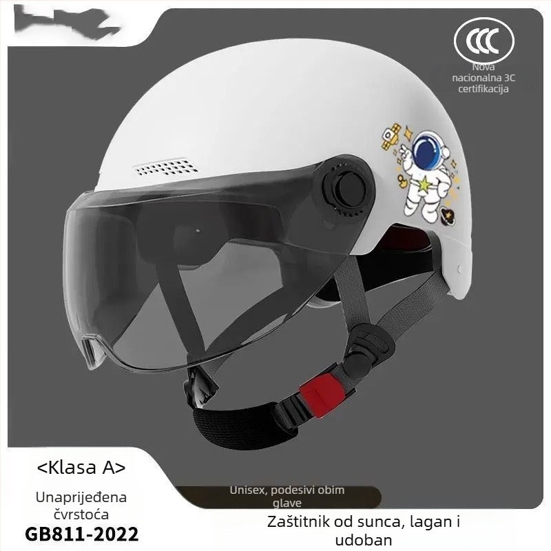 Unisex prozračna polu-štitnjača za električne motocikle, 3C certifikat, prema Novom nacionalnom standardu, ljetna upotreba, za svakodnevnu vožnju