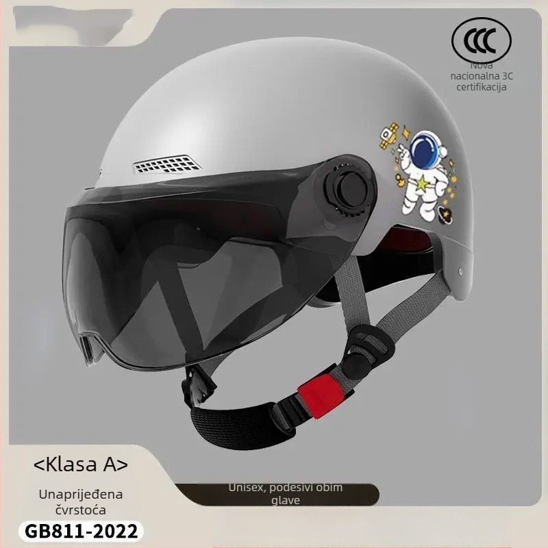 Unisex prozračna polu-štitnjača za električne motocikle, 3C certifikat, prema Novom nacionalnom standardu, ljetna upotreba, za svakodnevnu vožnju