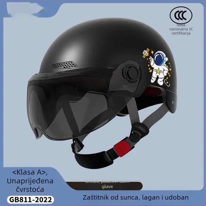 Unisex prozračna polu-štitnjača za električne motocikle, 3C certifikat, prema Novom nacionalnom standardu, ljetna upotreba, za svakodnevnu vožnju