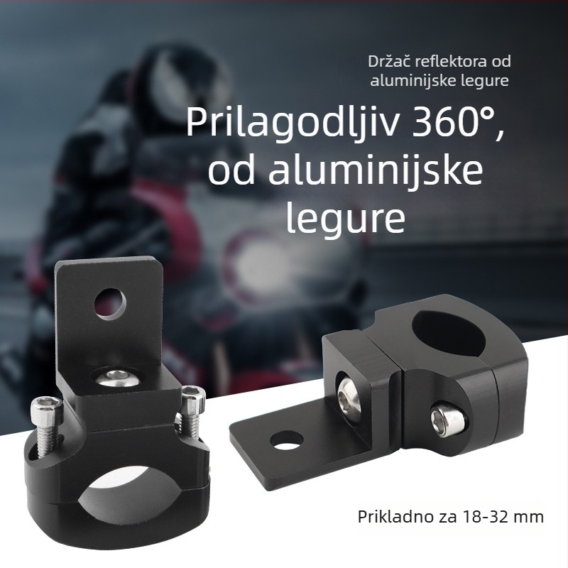 Riding Trip: Držač cijevi za motocikl s LED pomoćnim svjetlom, aluminijski spoj, univerzalni zglob, višenamjenski pričvrsni držač