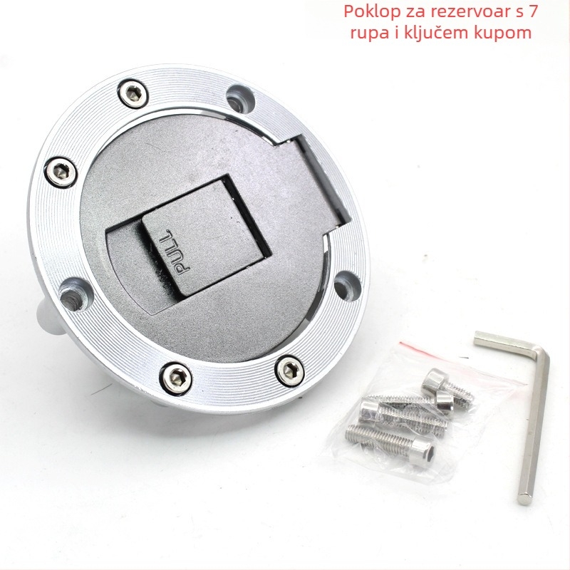 Poklopac spremnika motocikla s 7 rupa - kružni, nehrđajući čelik, OEM MXHK
