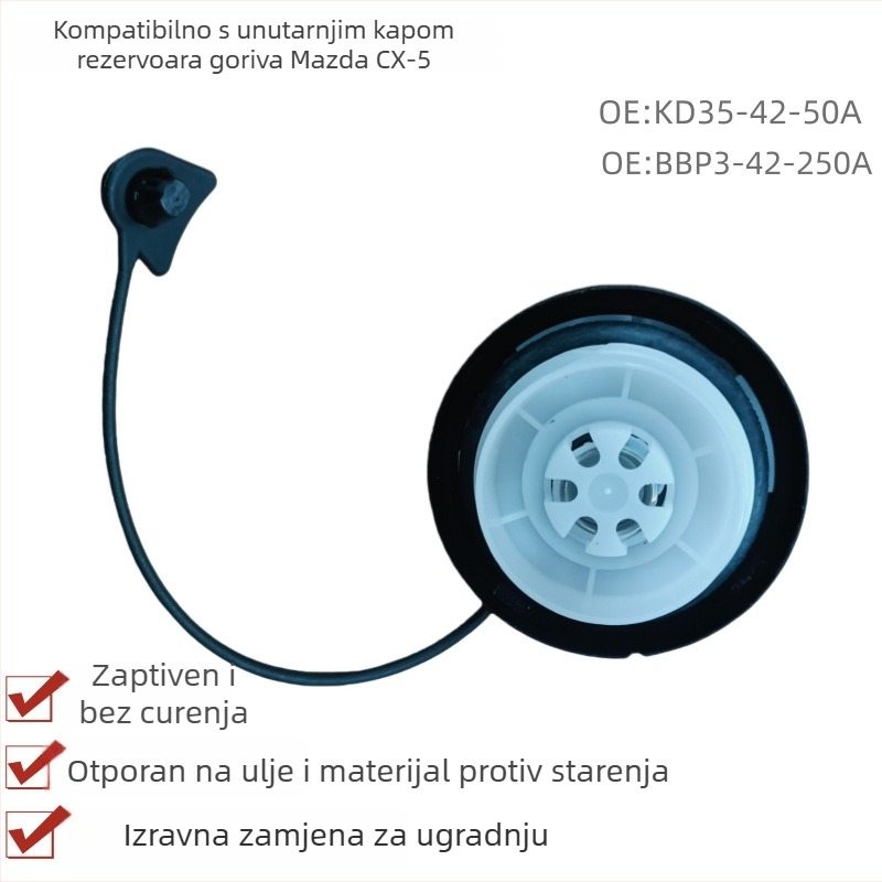 Unutarnji poklopac spremnika goriva za Mazda CX-3, CX-5, CX-9 — Marka KABAHE, kodovi KD35-42-250; BBP3-42-250A; KD5542250; KD3542250A; 17251-1AM0A