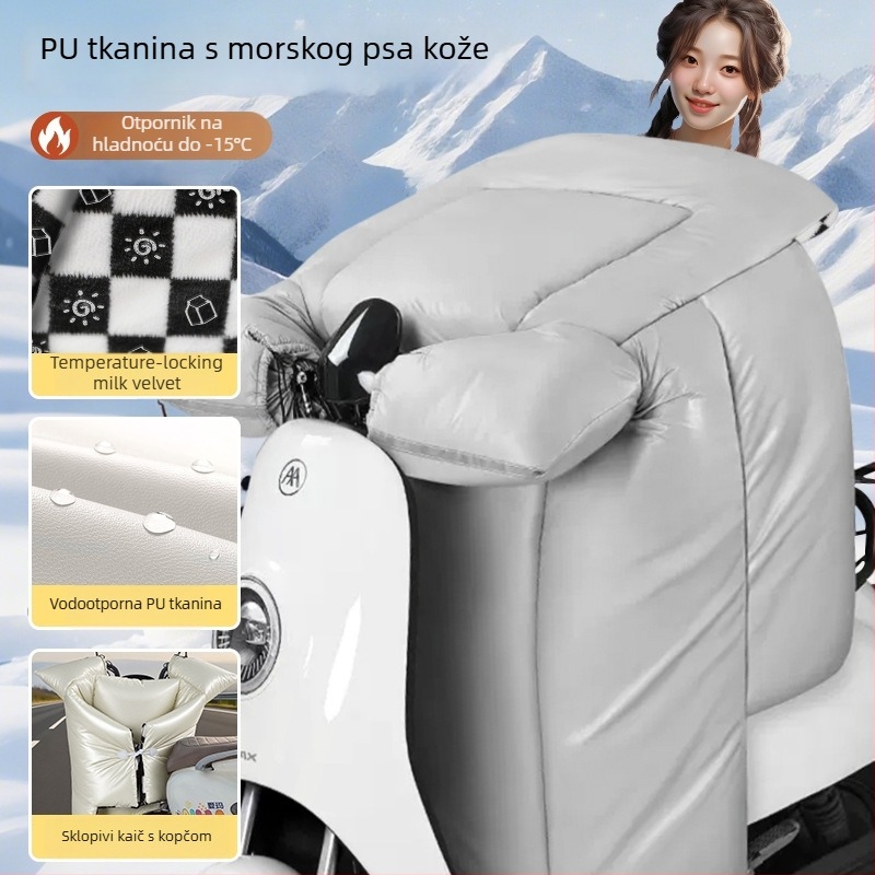 Navlaka za prednje staklo električnih vozila — PU materijal, vodootporan, ručno uklonjiva, univerzalno za tricikle, električne automobile i baterijska vozila