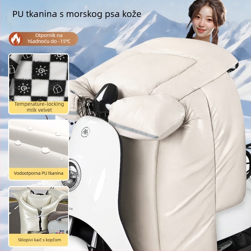 Navlaka za prednje staklo električnih vozila — PU materijal, vodootporan, ručno uklonjiva, univerzalno za tricikle, električne automobile i baterijska vozila