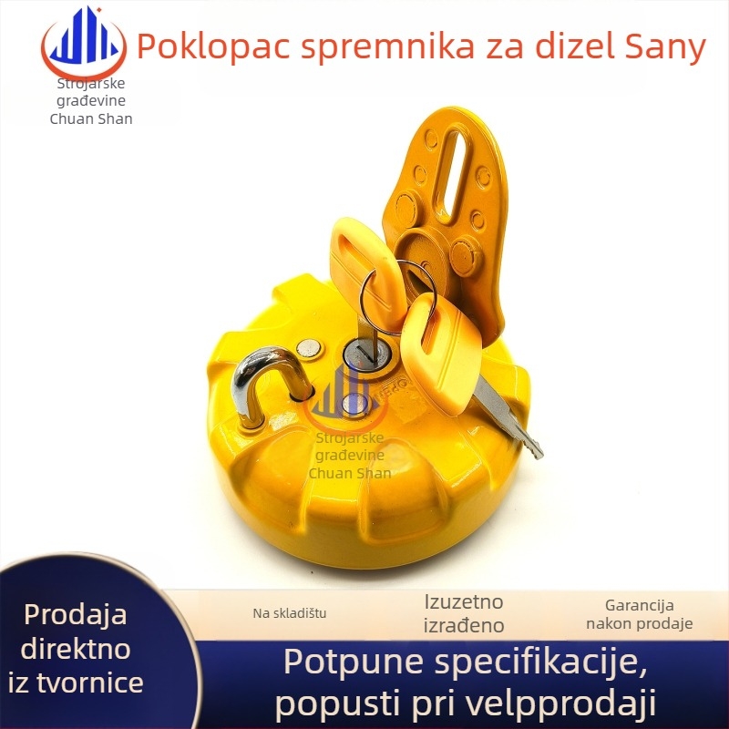 Kapica spremnika dizelskog goriva za bager, protiv krađe, modeli SANY 55/75/135/215/235/365-8-9
