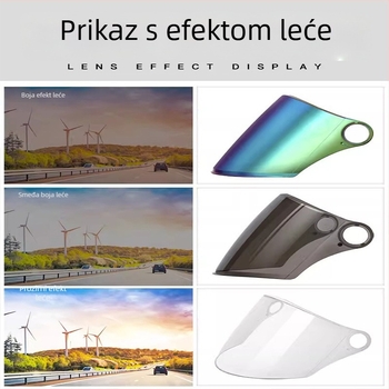 Maska za vizir kacige s UV zaštitom, anti-fog, HD vjetrobran — univerzalni dodatak za kacigu motocikla, marka Snow Shadow Maple Bridge, model 1212