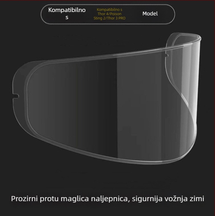 Leće za kacigu za Thor 4, Stinger 2 i Thor 3 Pro – dan/noć, univerzalna kompatibilnost