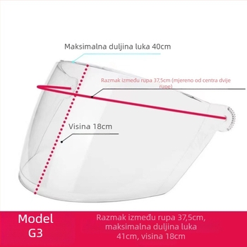 Vizir kacige za motocikl PC/PET, zaštita od sunca i vjetra, model mali otvor A1/A2/A3