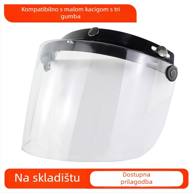 BV03 Vizir za bubicu na motociklističku kacigu – retro polu kaciga, vjetrootpornost, UV zaštita, anti-sjajna leća