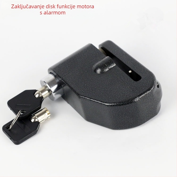 Alarmni blokada za motocikl - aluminijska i cinkova legura; univerzalna za motocikle i bicikle; Težina 0,35