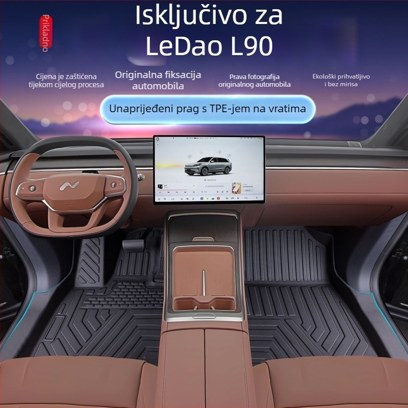 Auto prostirka Ledao L90 – potpuno pokriće, materijal: TPE umjetna guma, prilagodljivo, stil podloge: TPE