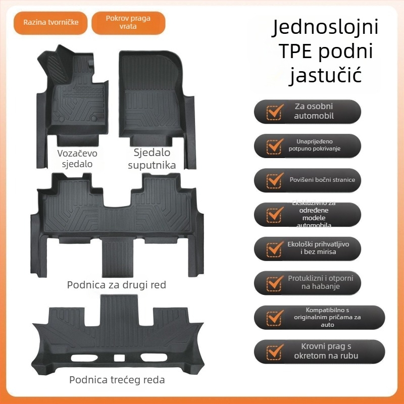 Auto prostirka Ledao L90 – potpuno pokriće, materijal: TPE umjetna guma, prilagodljivo, stil podloge: TPE