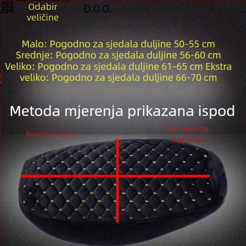 Navlaka za sjedalo električnog vozila, debeli plišani unutarnji sloj s pamukom, zimska toplina
