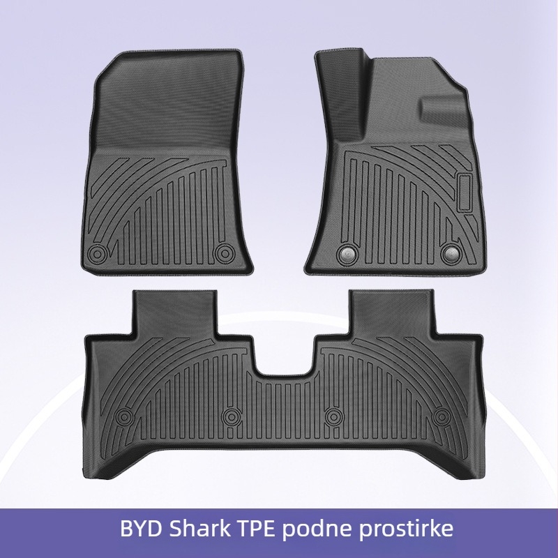 BYD Shark2025 automobilske prostirke za pod, i prostirka za prtljažnik, 3D all-weather TPE, stil tepih, za petosjedno vozilo