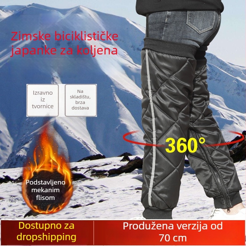 Zimske navlake za koljena za električne bicikle i motocikle, toplo vjetrozaštitno pokrivalo za noge s flis podstavom, debeli jastučići za vožnju
