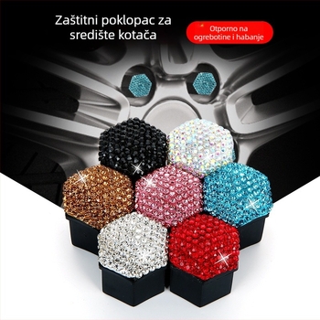 Zaštitni poklopac navoj kolnog vijka s dijamantnim ukrasom, LONGBANG, model LUN GU 1, opća kompatibilnost, prilagodljiva obrada