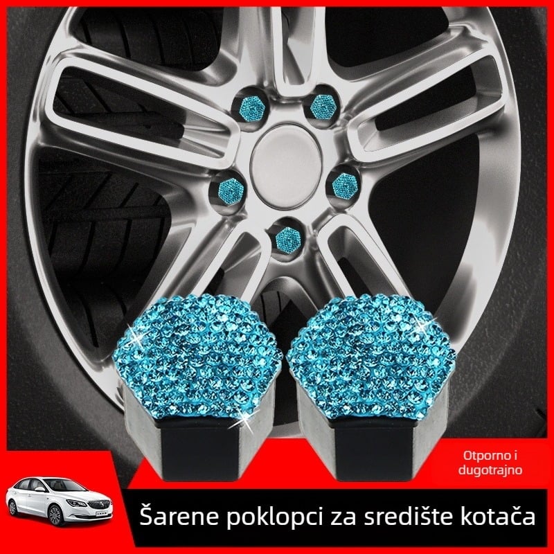 Zaštitni poklopac navoj kolnog vijka s dijamantnim ukrasom, LONGBANG, model LUN GU 1, opća kompatibilnost, prilagodljiva obrada