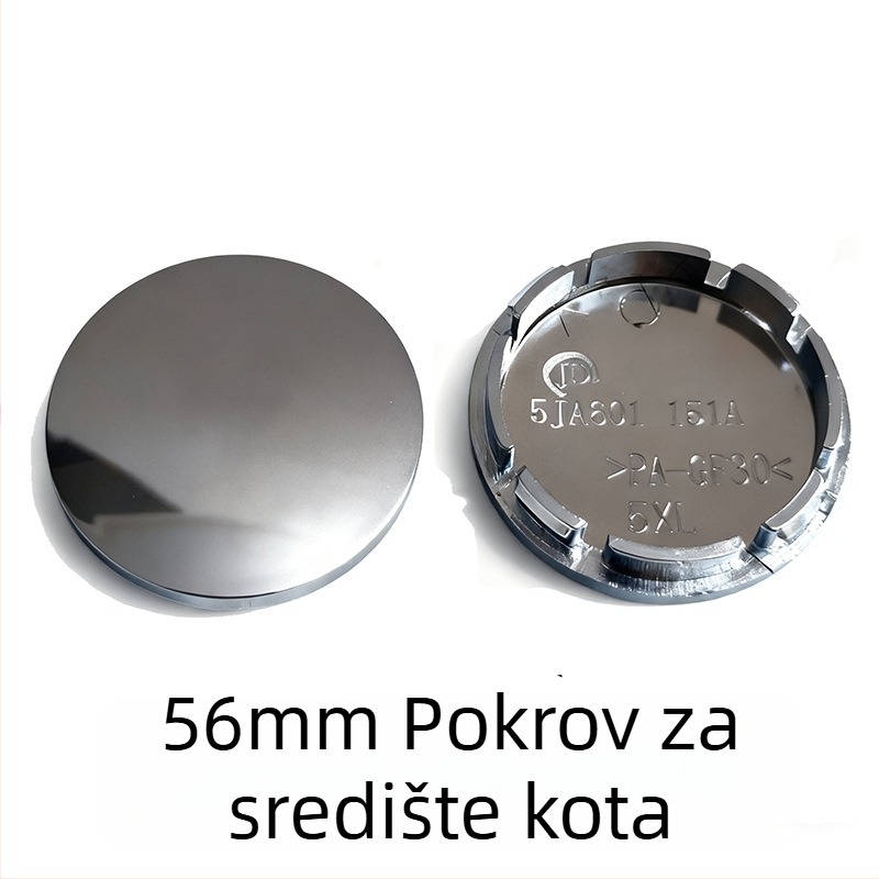 Hub kapica kotača – elektroplatirana, glatka zakrivljena površina, aluminijsko-ABS podnožje, univerzalna kompatibilnost