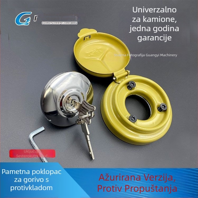 Protu-krađa kapica spremnika goriva za velike kamione - nehrđajući čelik, Honglin, kompatibilno s J6, J5, Auman, Dongfeng, Tianlong, Steyr i drugi kamioni
