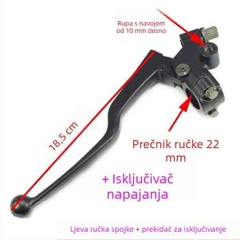 Okvir upravljača motocikla s lijevom ručkom spojke i desnom ručkom kočnice, marka Dinosaur Cow, model Handlehold, materijal Drugo, prilagođavanje Da