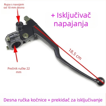 Okvir upravljača motocikla s lijevom ručkom spojke i desnom ručkom kočnice, marka Dinosaur Cow, model Handlehold, materijal Drugo, prilagođavanje Da