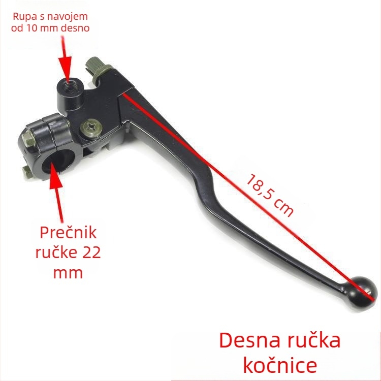 Okvir upravljača motocikla s lijevom ručkom spojke i desnom ručkom kočnice, marka Dinosaur Cow, model Handlehold, materijal Drugo, prilagođavanje Da