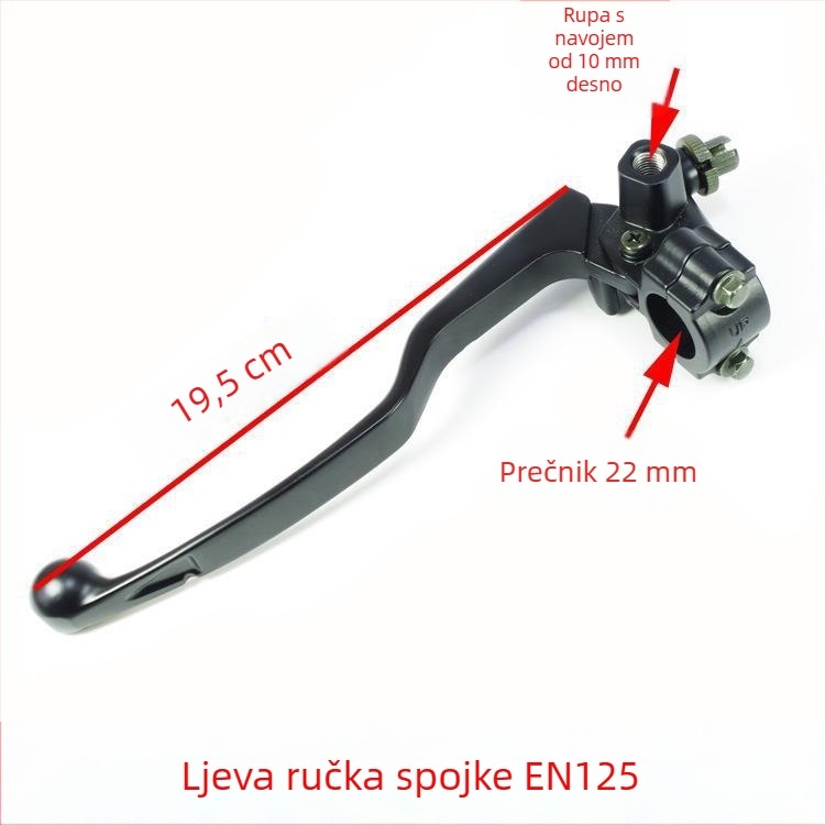 Okvir upravljača motocikla s lijevom ručkom spojke i desnom ručkom kočnice, marka Dinosaur Cow, model Handlehold, materijal Drugo, prilagođavanje Da