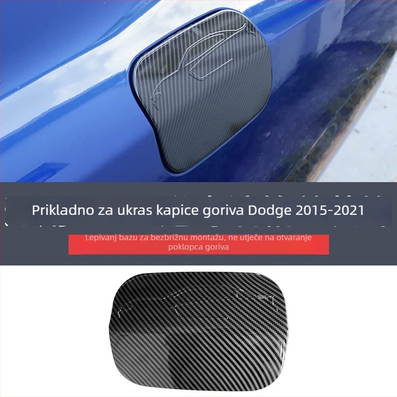 Dodge Challenger 2015-2021 ABS naljepnica za vanjsku dekoraciju poklopca spremnika goriva s karbonskim uzorkom