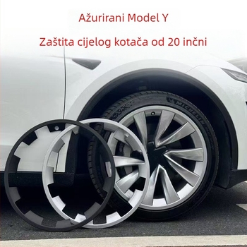 Tesla Model Y 20-inčni potpuno pokrivni zaštitni prsten – dekorativni dodatak za sprječavanje ogrebotina i zaštitu središnjeg dijela kotača