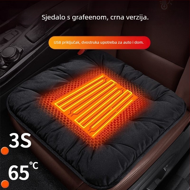 USB grijaća podloga za sjedalo za automobil i ured, periva, napunjena lavandom
