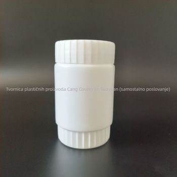 Plastična boca s širokim otvorom za pakiranje poljoprivrednih kemikalija; promjer 34 mm; debljina stijenke 1 mm; poklopac protiv krađe.