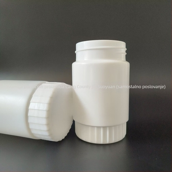 Plastična boca s širokim otvorom za pakiranje poljoprivrednih kemikalija; promjer 34 mm; debljina stijenke 1 mm; poklopac protiv krađe.