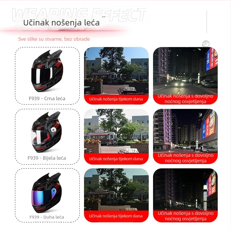 HNJ ABS kaciga za motocikle s potpuno licem, za odrasle, sve sezone, za stazu