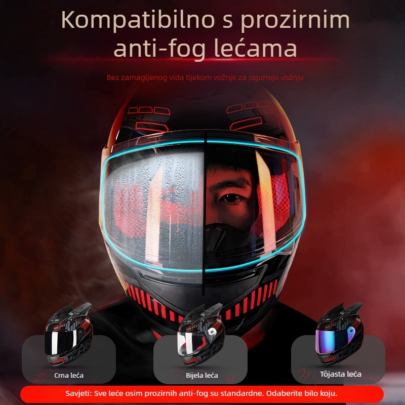 HNJ ABS kaciga za motocikle s potpuno licem, za odrasle, sve sezone, za stazu
