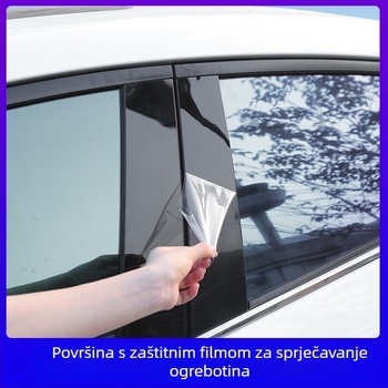 Dekorativne trake za prozore i naljepnice za srednji stup Honda Civic 10. i 11. generacije, sjajna crna (PC)