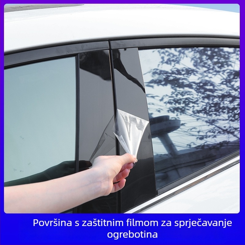 Dekorativne trake za prozore i naljepnice za srednji stup Honda Civic 10. i 11. generacije, sjajna crna (PC)