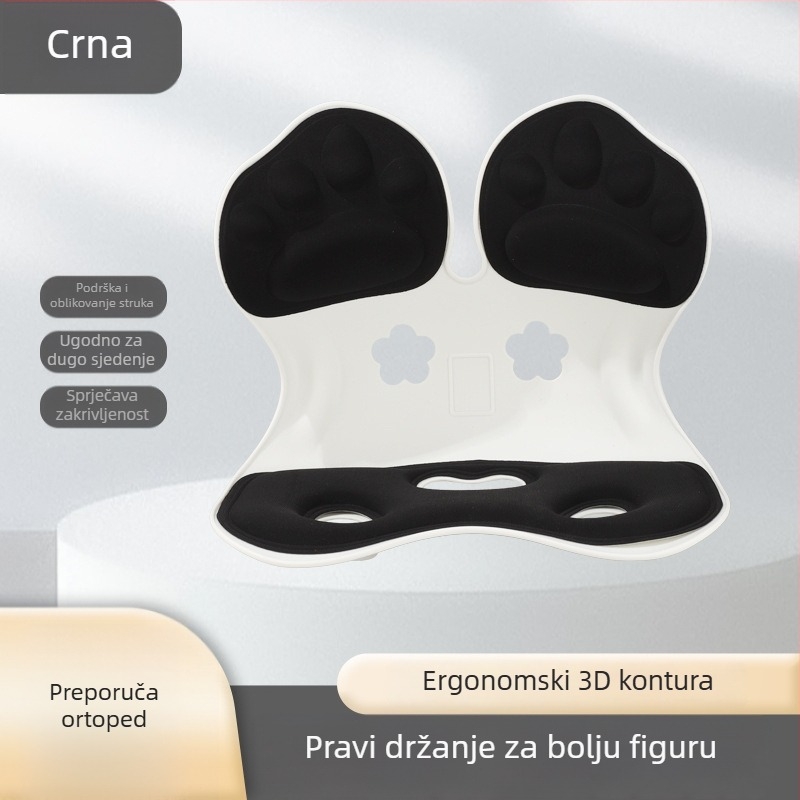 Jastuk za sjedenje za korekciju držanja i podršku struka, punilo memorijska pjena, navlaka od vlakna viskoze