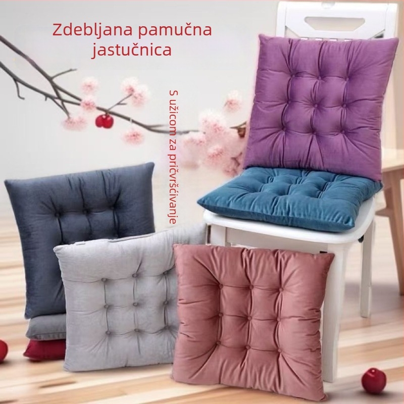Debeli plišani jastuk za sjedenje s memorijskom pjenu, protuklizni, za stolove, sofe i blagovaonu