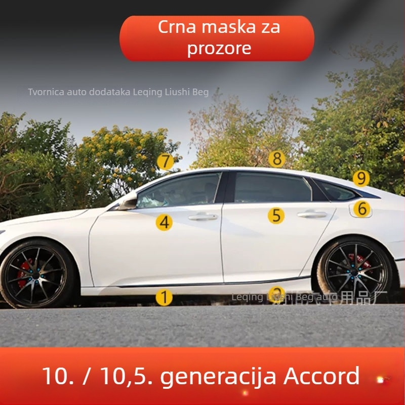 Za Honda Accord 2018-2022: dekorativne trake za prozore i sjajna bočna traka za karoseriju – vanjski dodatak