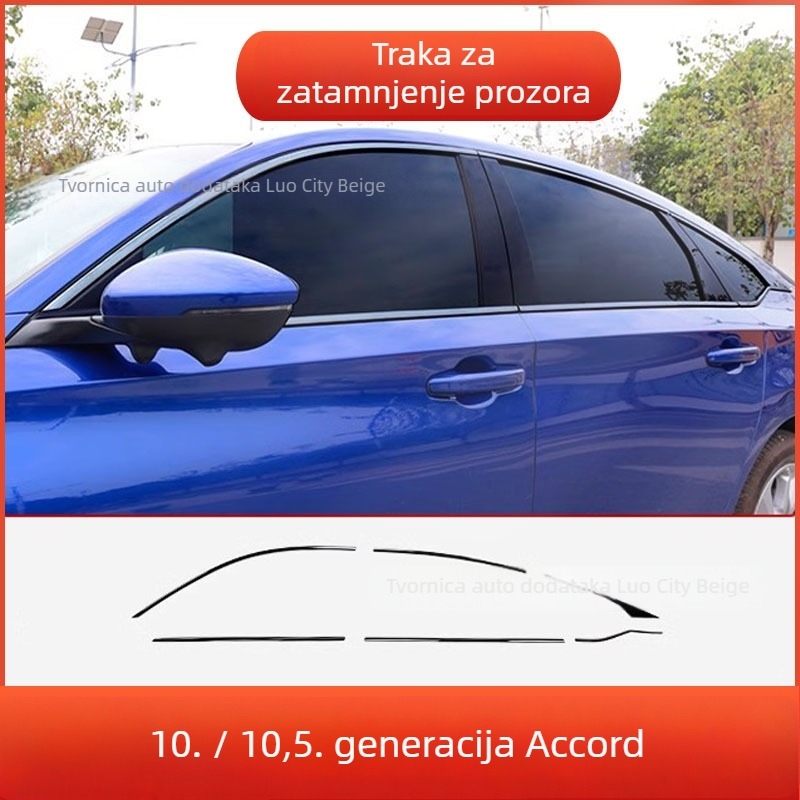 Za Honda Accord 2018-2022: dekorativne trake za prozore i sjajna bočna traka za karoseriju – vanjski dodatak