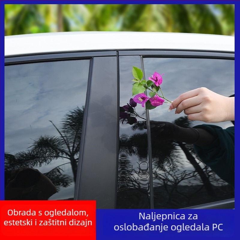 Dekorativna naljepnica za središnji stub prozora s crnim sjajnim oglednim završetkom za S05/SL03/S7/S07/L07