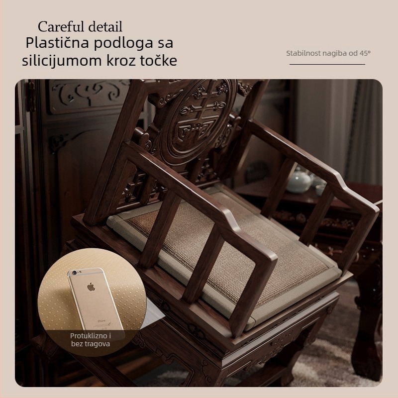 Jastuk za stolicu u kineskom stilu, od masivnog mahagonija, debeli mekani jastuk za sjedalo; pogodna za stolice i sofu; otporan na habanje.