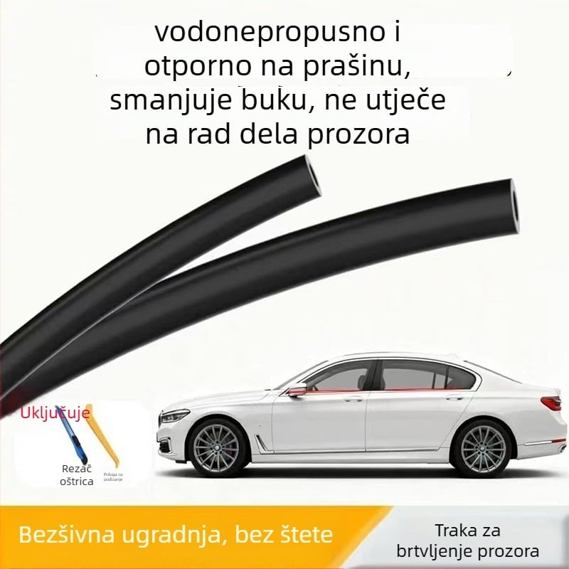 Traka za brtvljenje prozora automobila za smanjenje buke i zvučnu izolaciju stakla, rub bočnog prozora, otporna na prašinu, vodootporna i protiv magljenja, protiv vibracija
