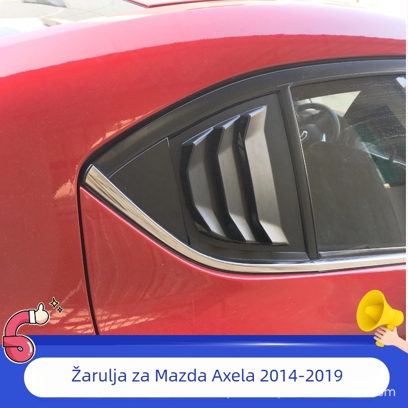 Mazda 3 Axela 2014–2019 stražnja bočna lamelirana ventila za prozor, Mustang stil trokuti oblik prozora