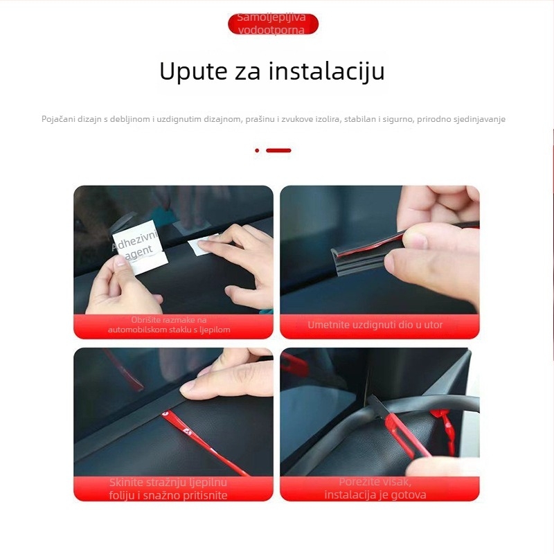 Brtveni trak za prozore automobila, popunjavanje prostora između stakla i okvira, ublažavanje vibracija i buke